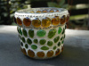 Mosaic Amber and Green Candle Holder # C1294